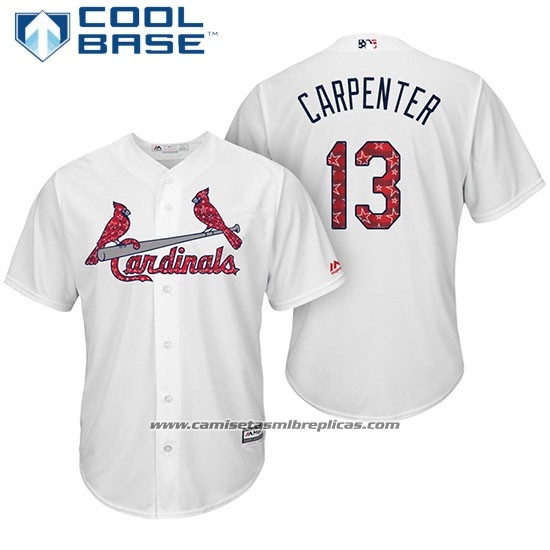 Camiseta Beisbol Hombre St. Louis Cardinals 2017 Estrellas y Rayas Matt Carpenter Blanco Cool Base